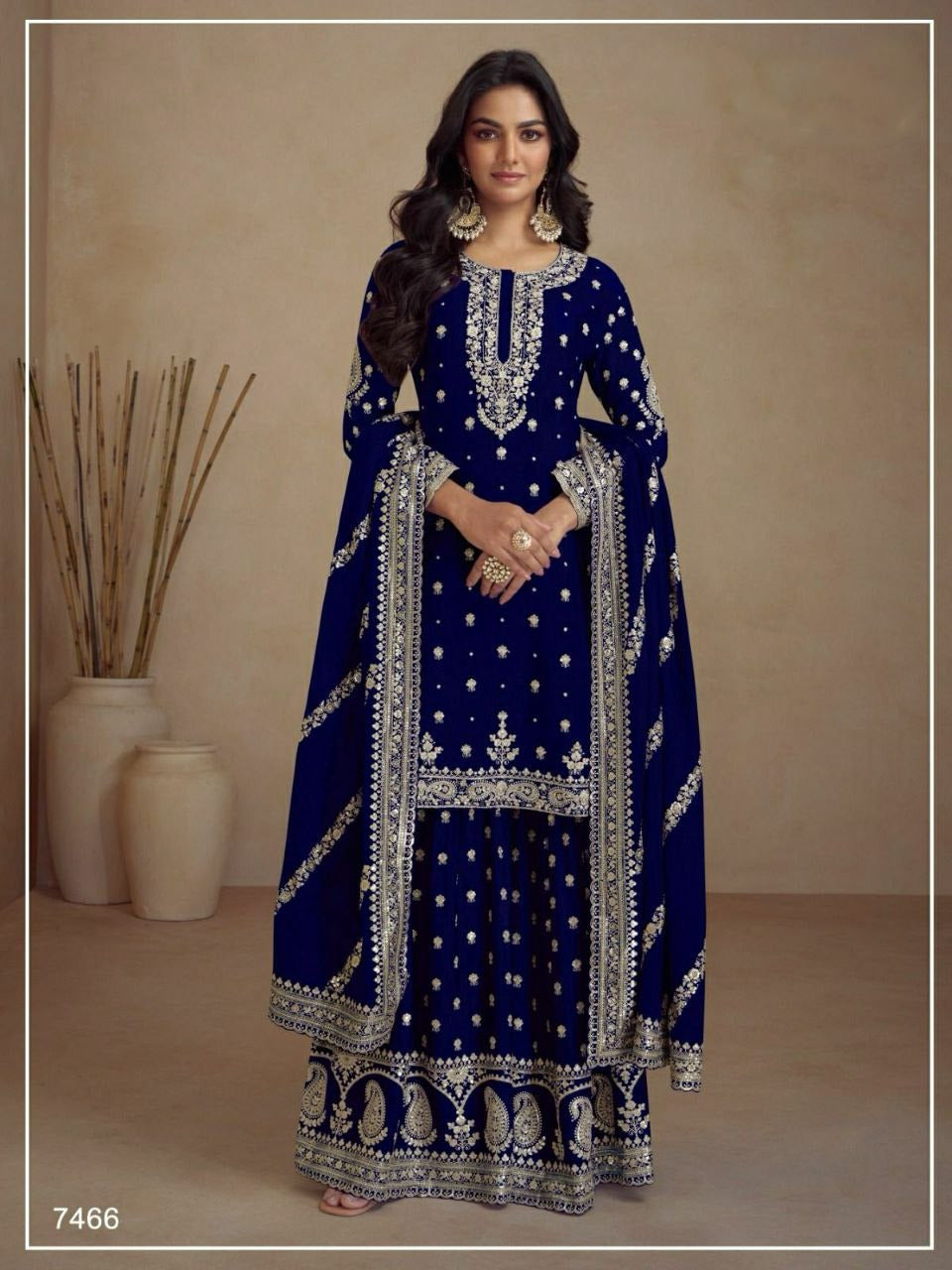 Pakistani Sharara Suit Jimmy Cho Fabric with Embroidered work Sharara Set for women