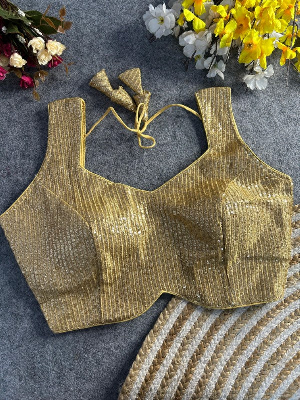 Party wear Blouse Sweetheart Neck Sequence work on all over Blouse Pure Soft Fox Georgette fabric