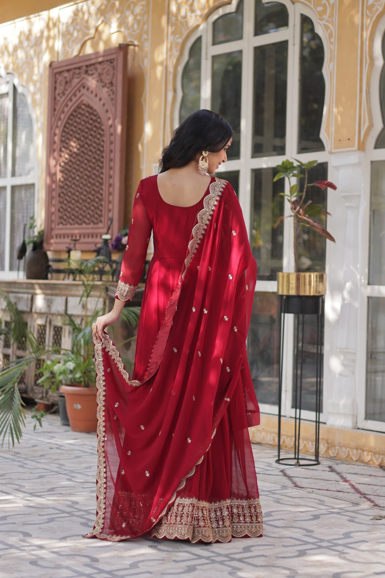 Readymade Gown with Dupatta Set Party wear