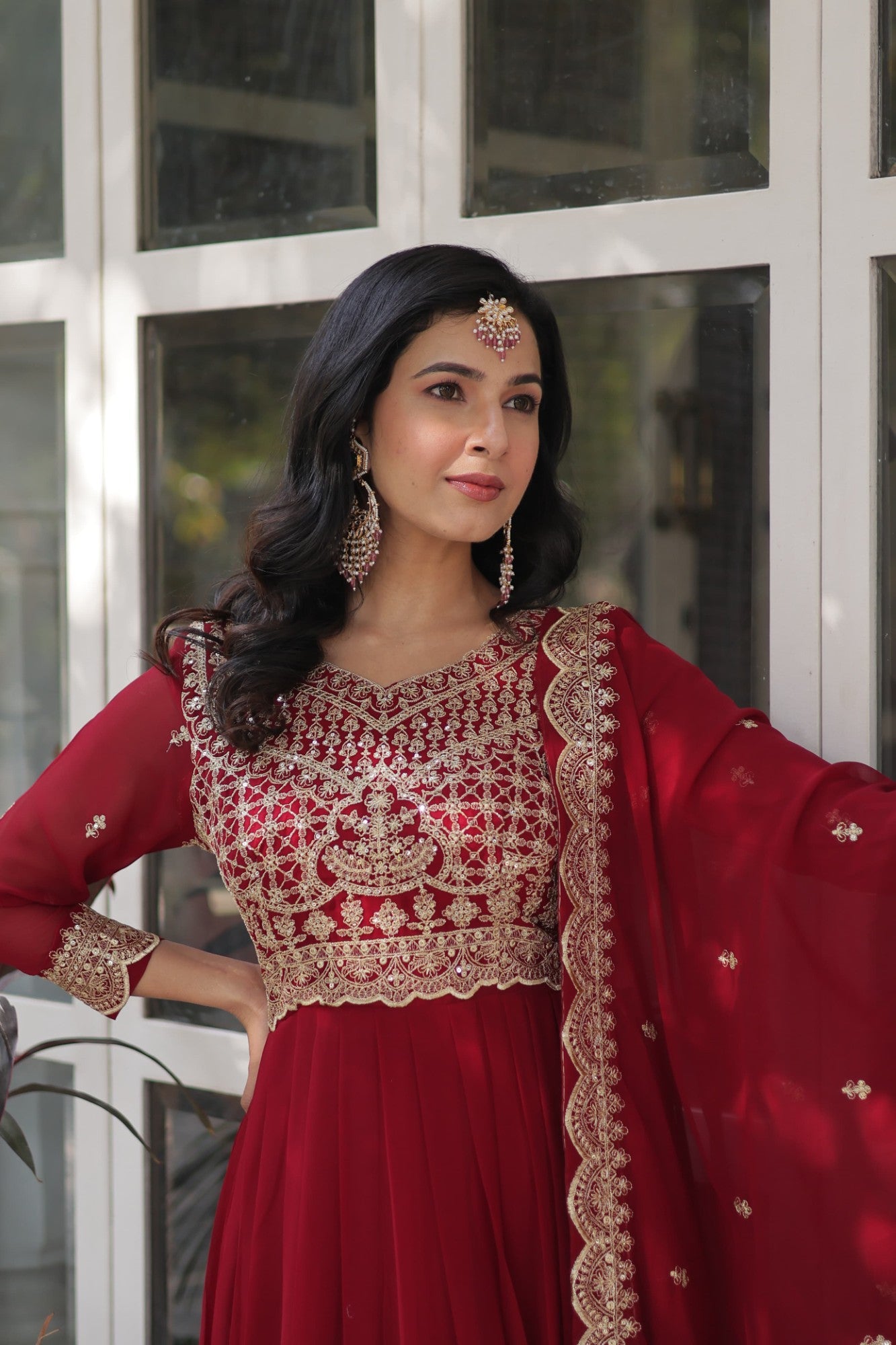 Readymade Gown with Dupatta Set Party wear