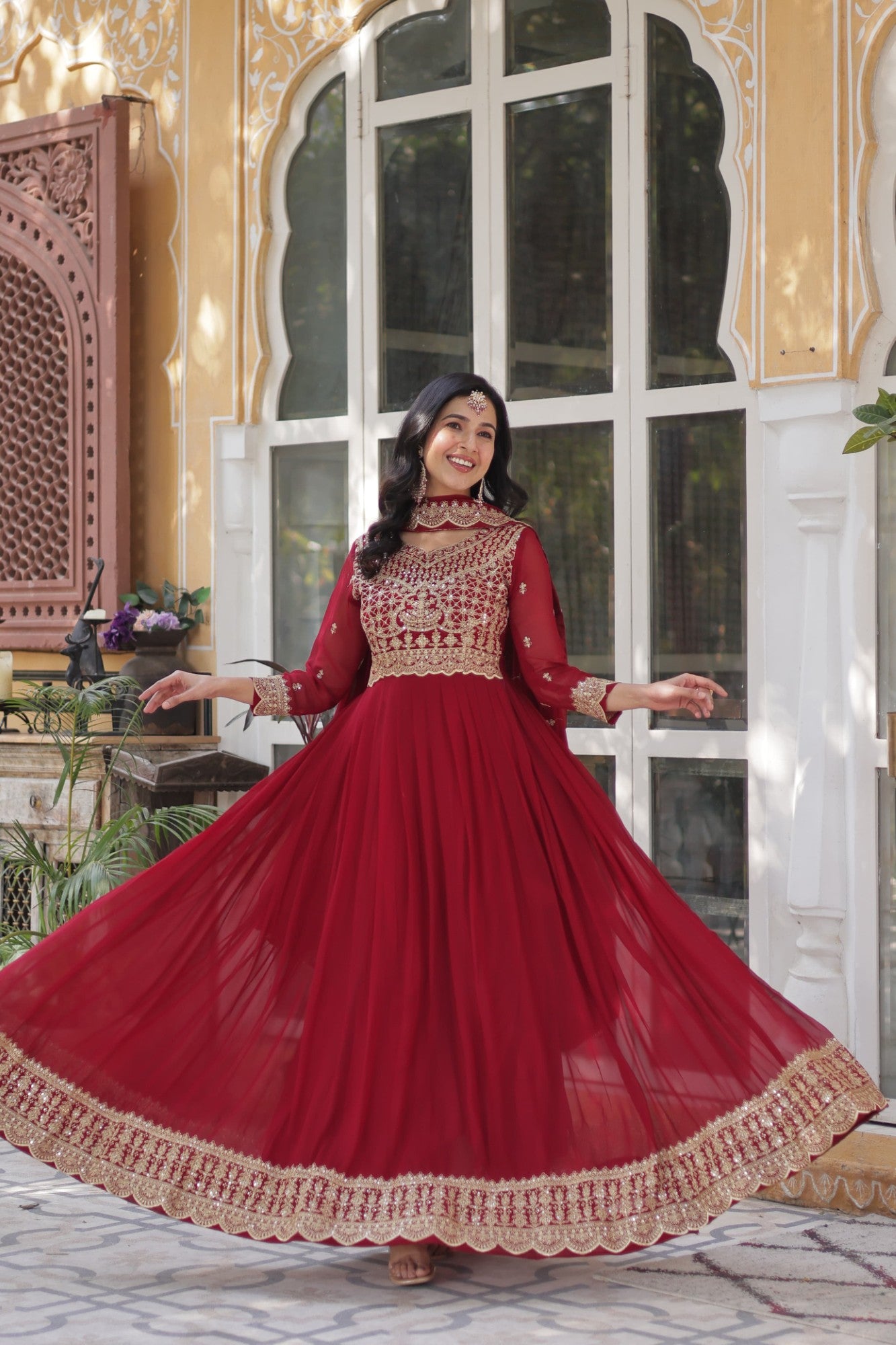 Readymade Gown with Dupatta Set Party wear