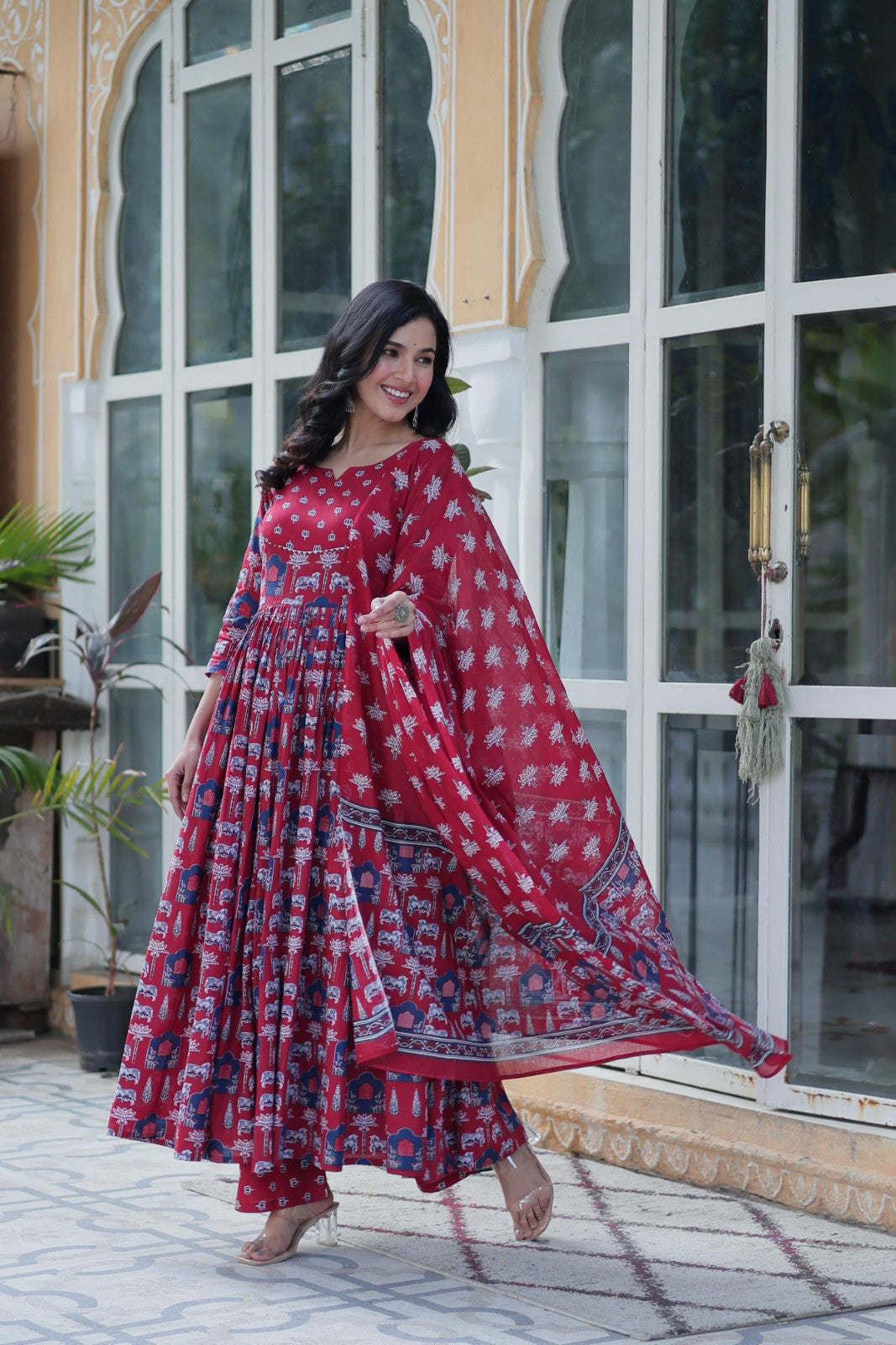Readymade Kurta with pant Pure cotton Printed kurta with dupatta Ethnic kurta