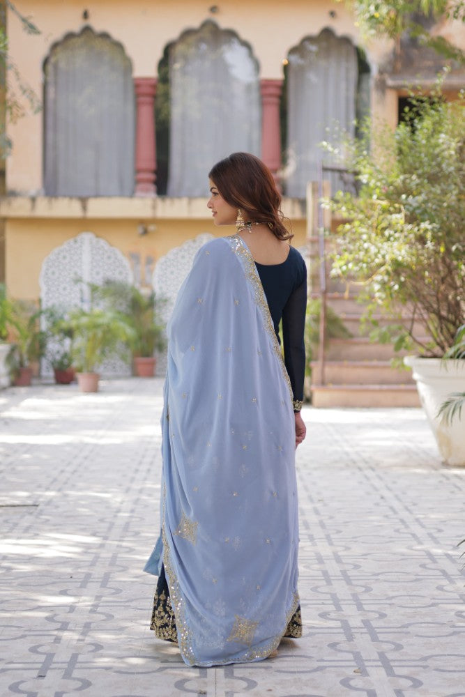 Palazzo Suit for women Georgette Fabric with Embroidered work Salwar Kameez Palazzo Set