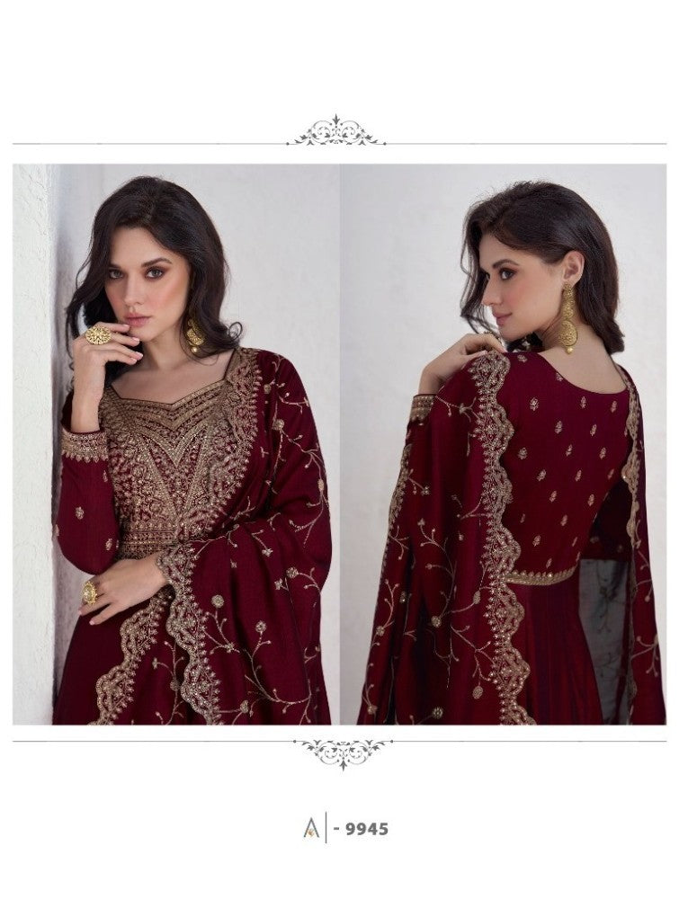 Pakistani Salwar Kameez Gown Vichitra Fabric with Embroidered work with Sequence