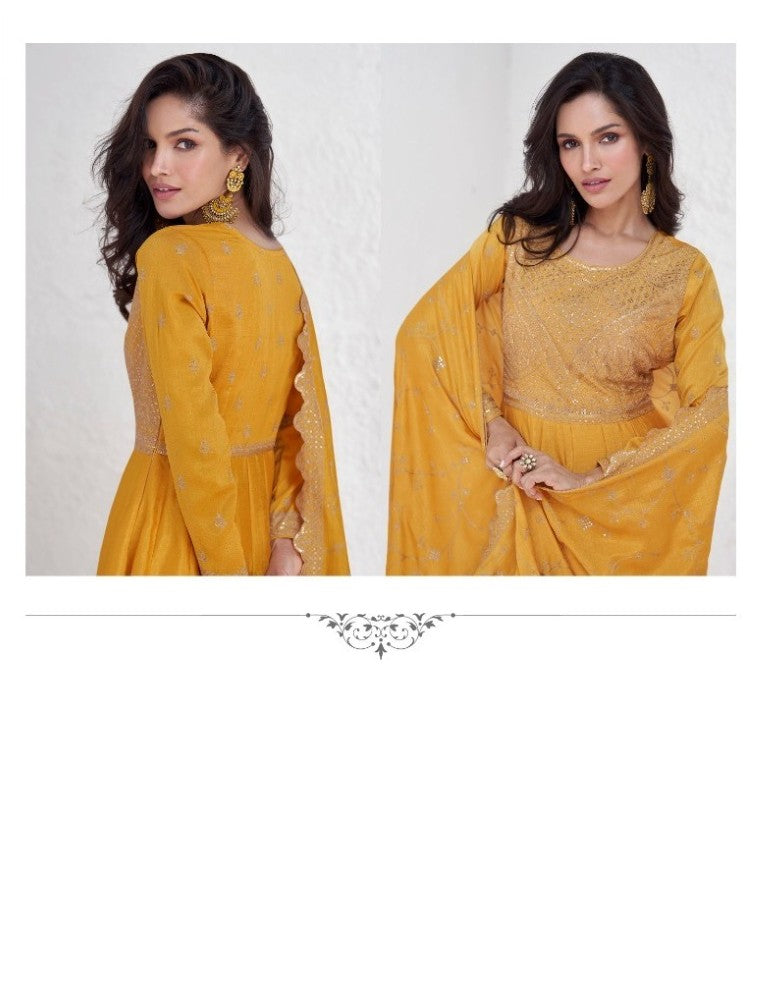 Pakistani Salwar Kameez Gown Vichitra Fabric with Embroidered work with Sequence