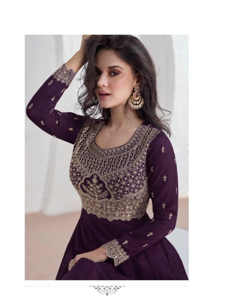Pakistani Salwar Kameez Gown Vichitra Fabric with Embroidered work with Sequence