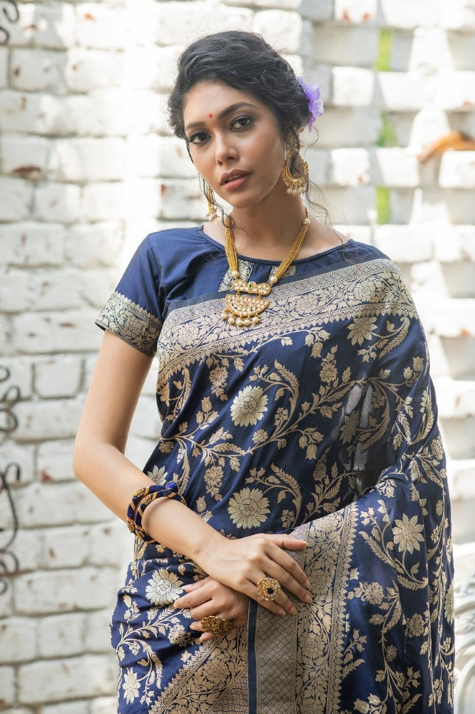 Soft banarasi silk saree All over zari with weaving pallu and border with fancy tassels saree