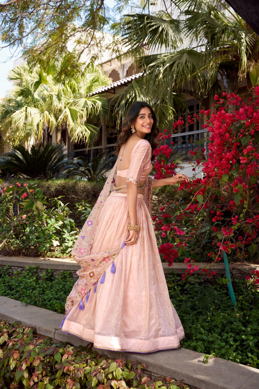 Designer Ghagra choli Gold crush Sequins with thread Embroidery work Lehenga choli