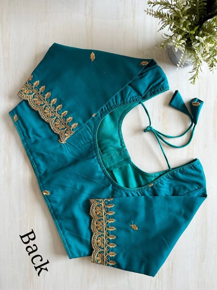 Cambric cotton fabric Blouse Embroidery with thread work Non padded blouse Women's wear
