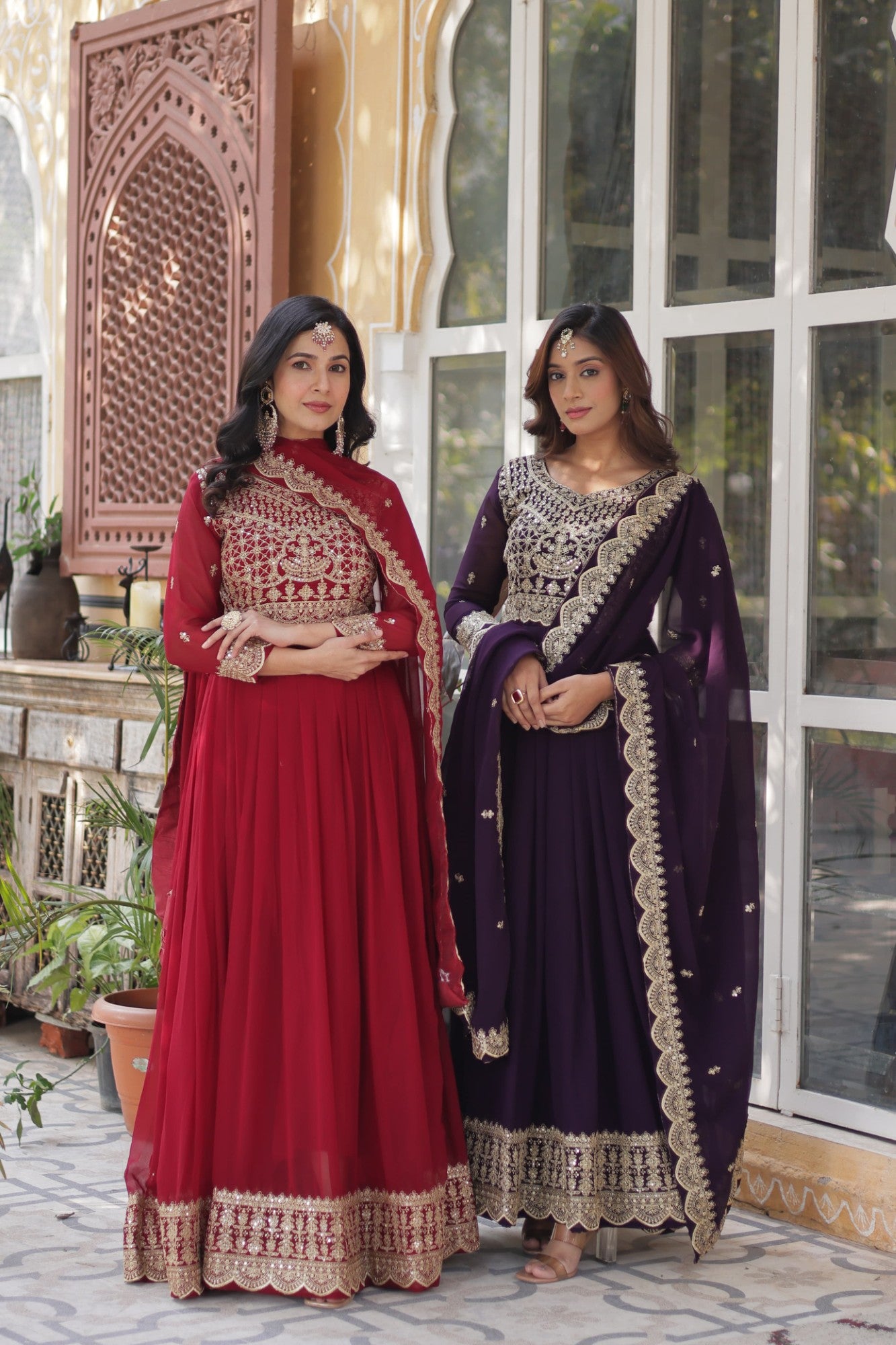 Readymade Gown with Dupatta Set Party wear