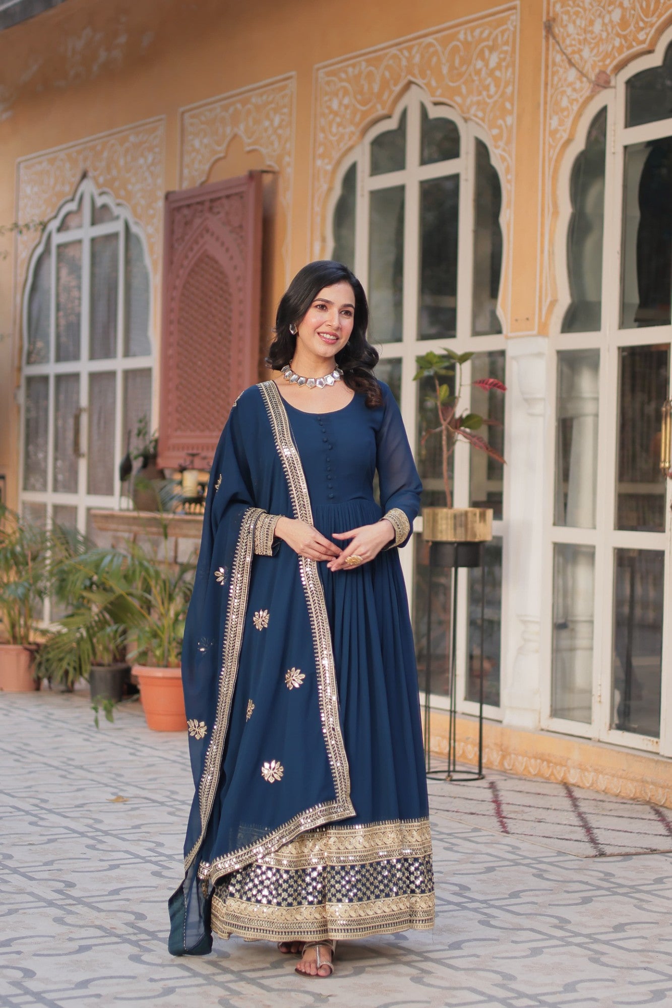 Readymade Gown with Dupatta Set Ethnic dress