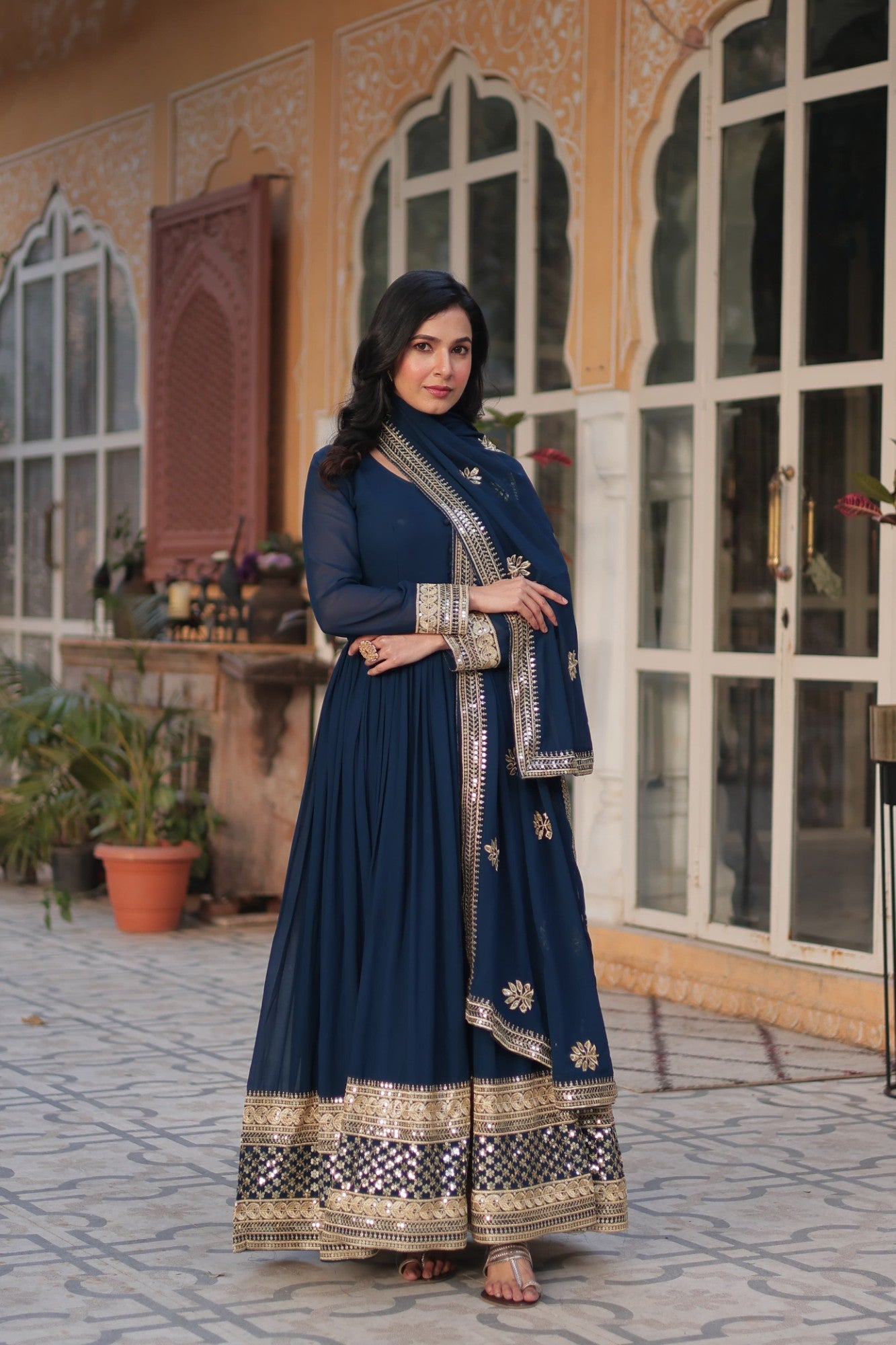 Readymade Gown with Dupatta Set Ethnic dress