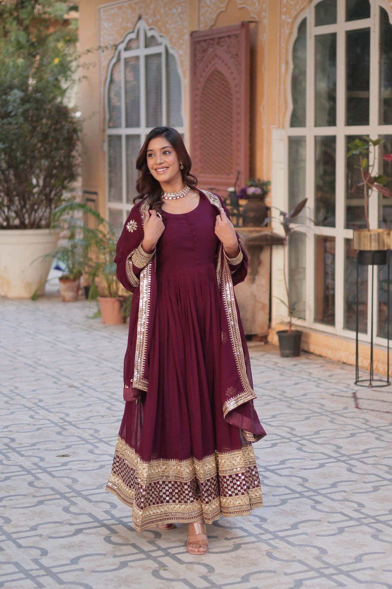 Readymade Gown with Dupatta Set Ethnic dress