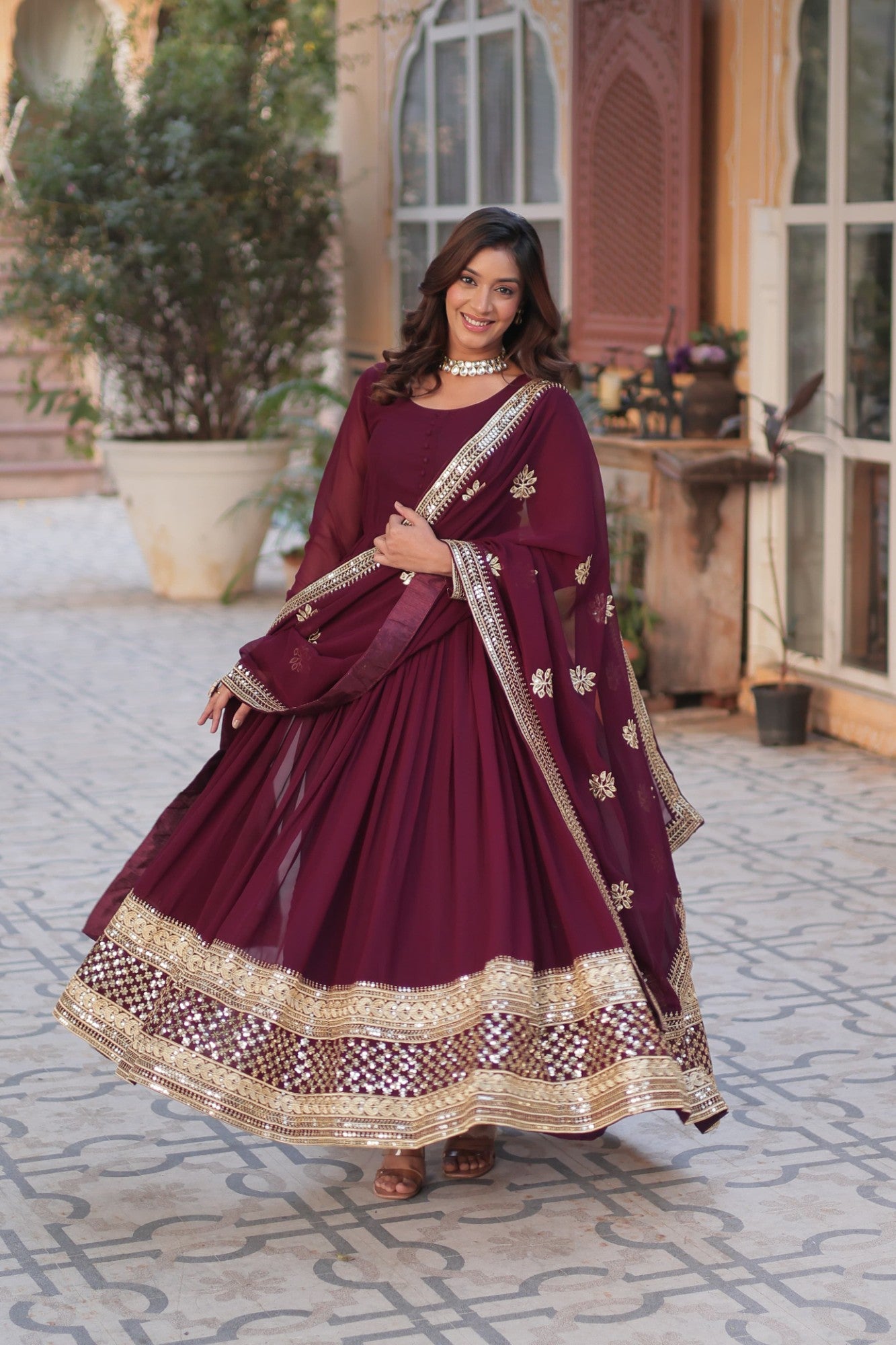 Readymade Gown with Dupatta Set Ethnic dress