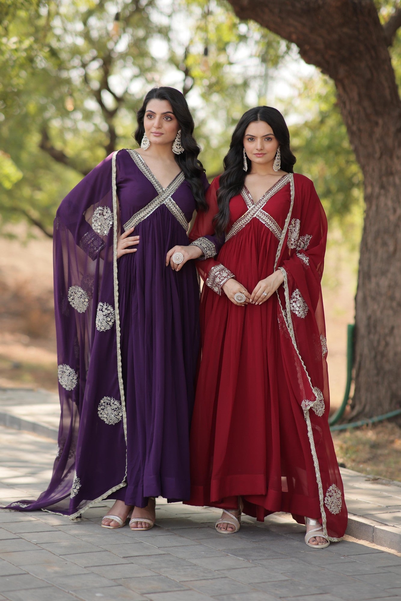 Readymade Gown Alia cut Pattern with Dupatta Set for women