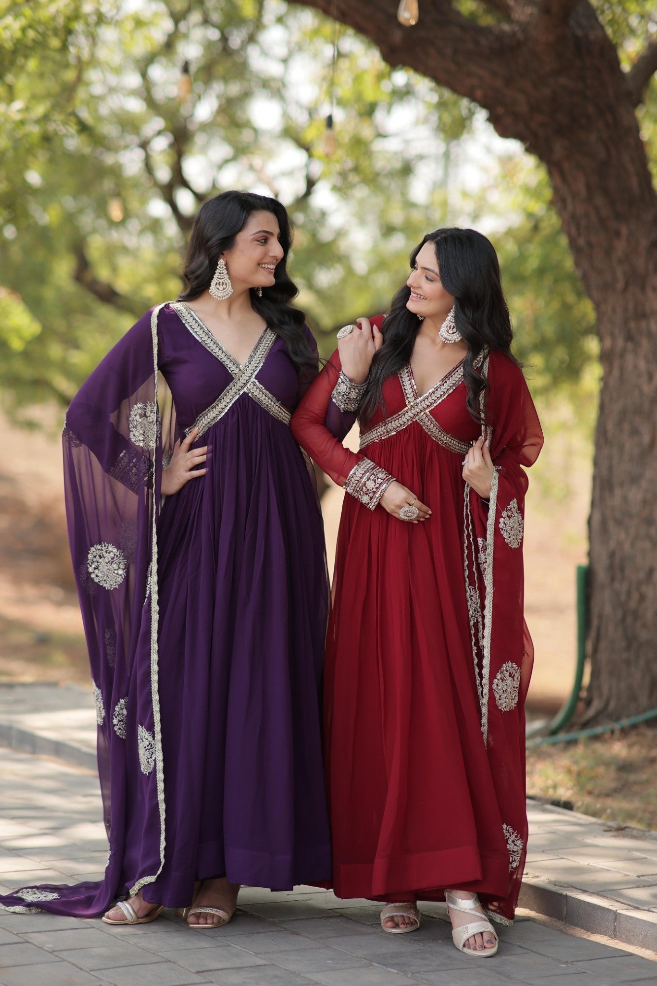 Readymade Gown Alia cut Pattern with Dupatta Set for women