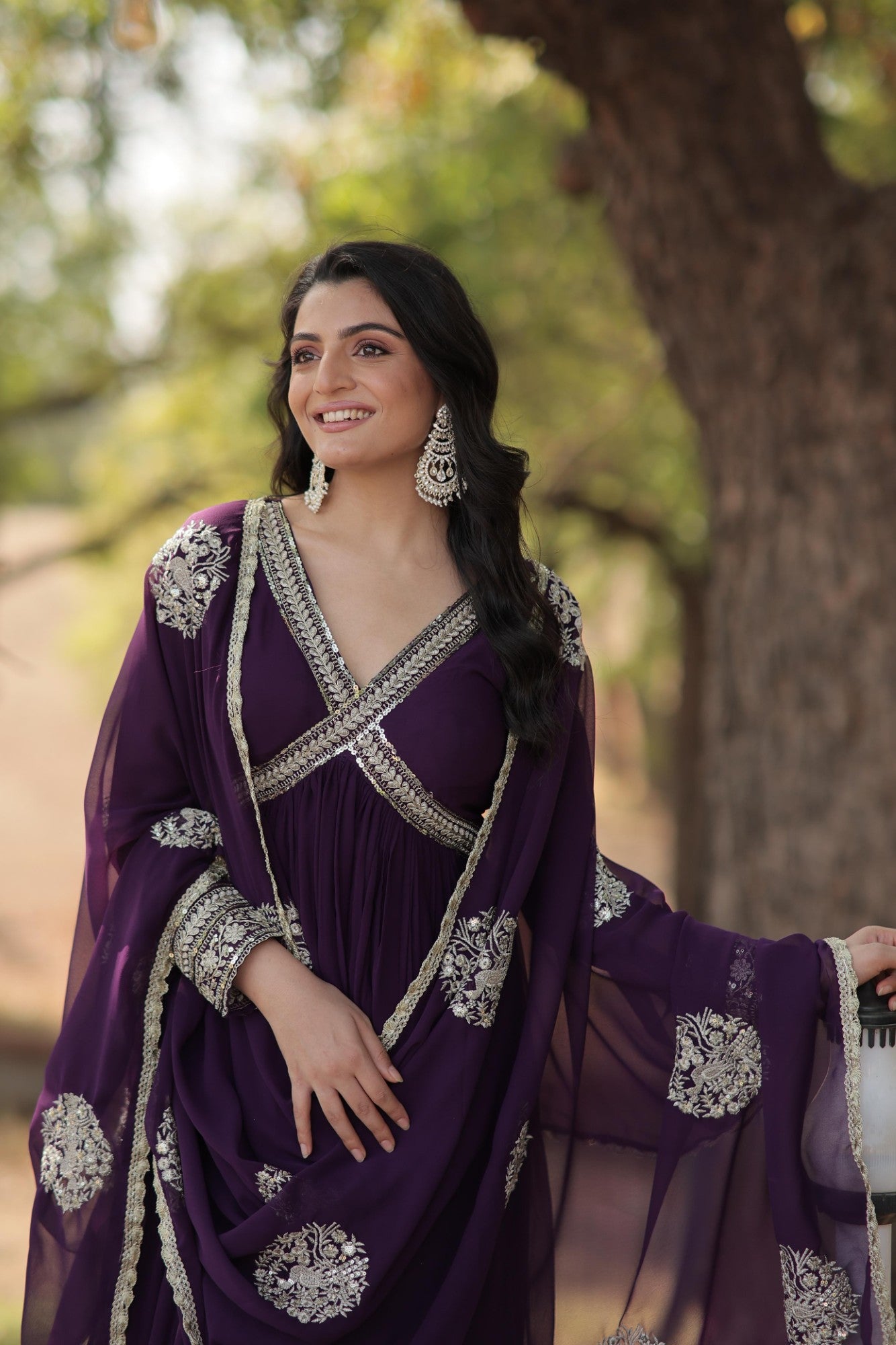 Readymade Gown Alia cut Pattern with Dupatta Set for women