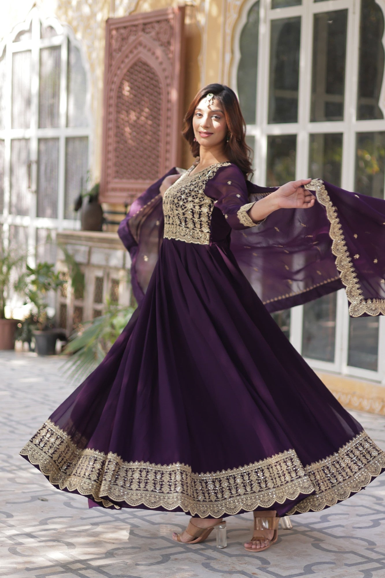Readymade Gown with Dupatta Set Party wear