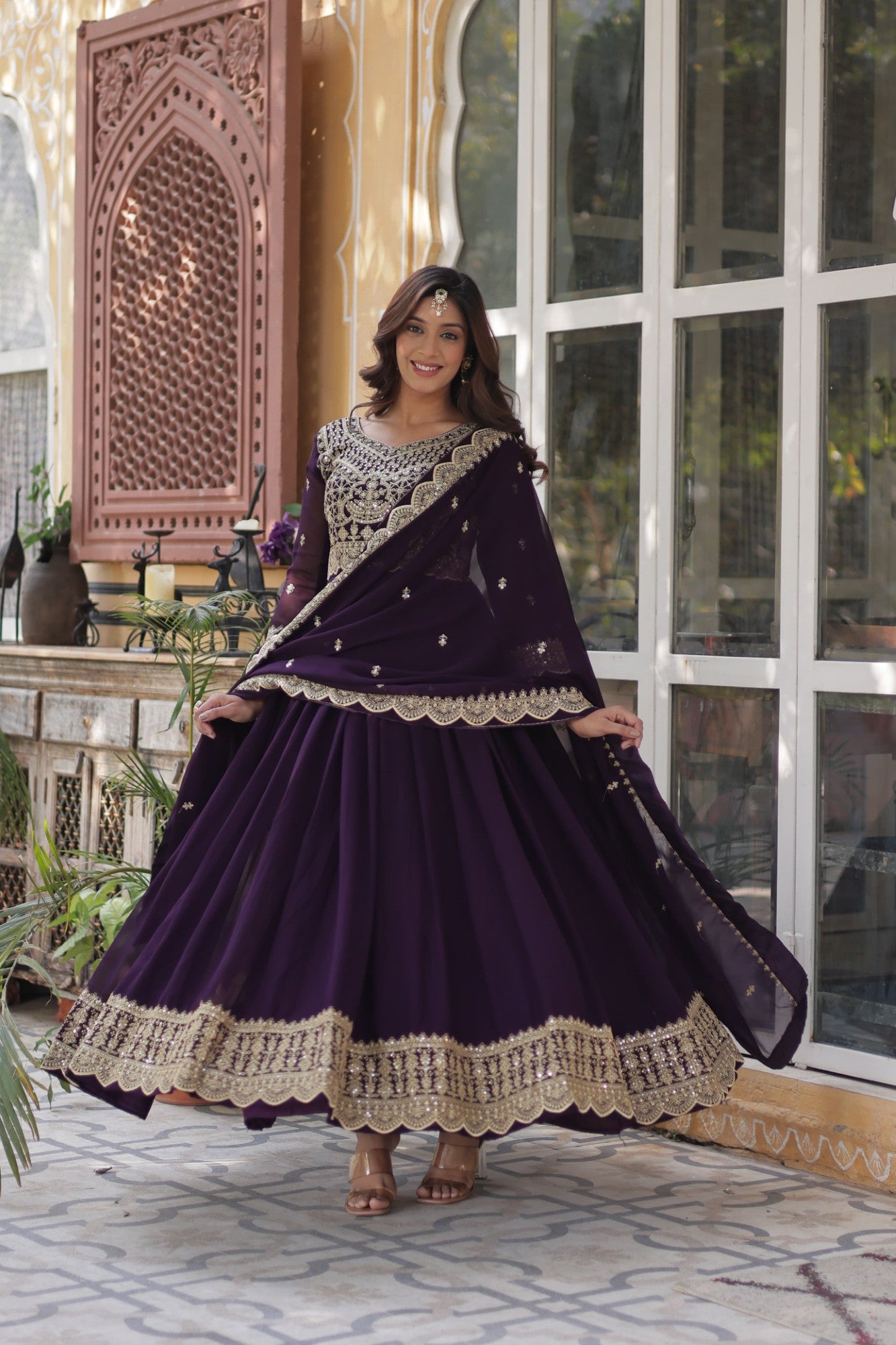 Readymade Gown with Dupatta Set Party wear