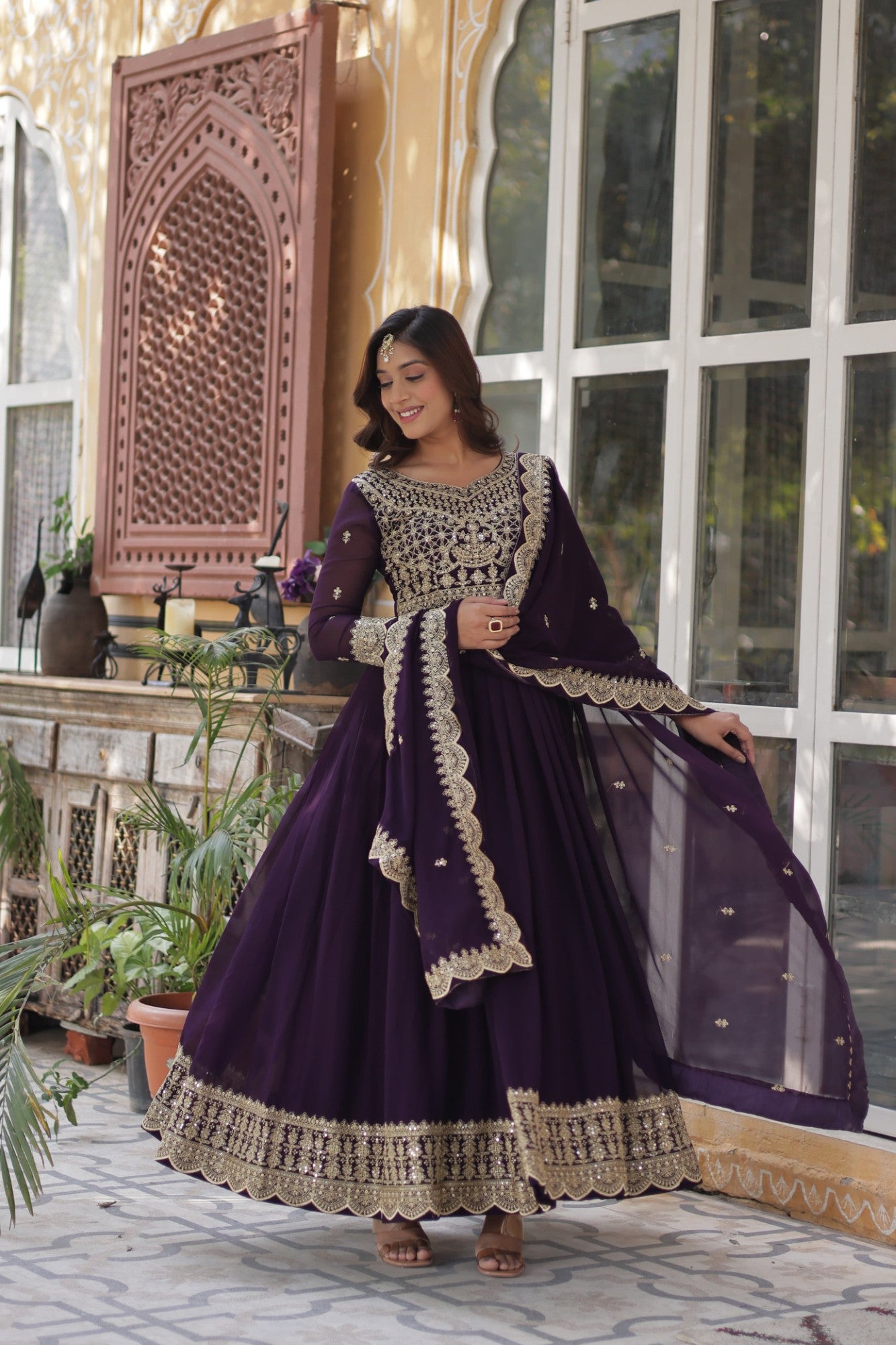 Readymade Gown with Dupatta Set Party wear