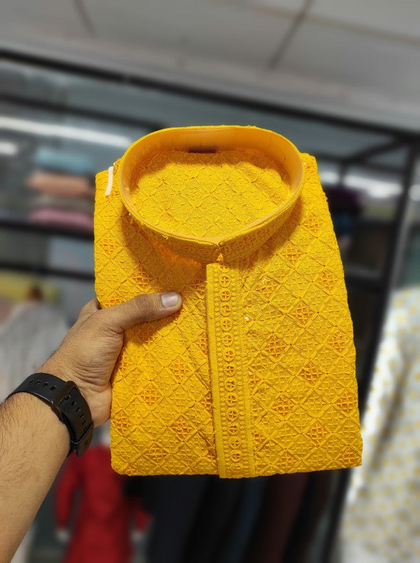 Heavy Rayon Fabric with Lakhnawi and sequence work Kurta Pajama