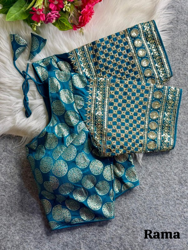 Silk Blouse for Women Sequence with Embroidery work on Sleeves