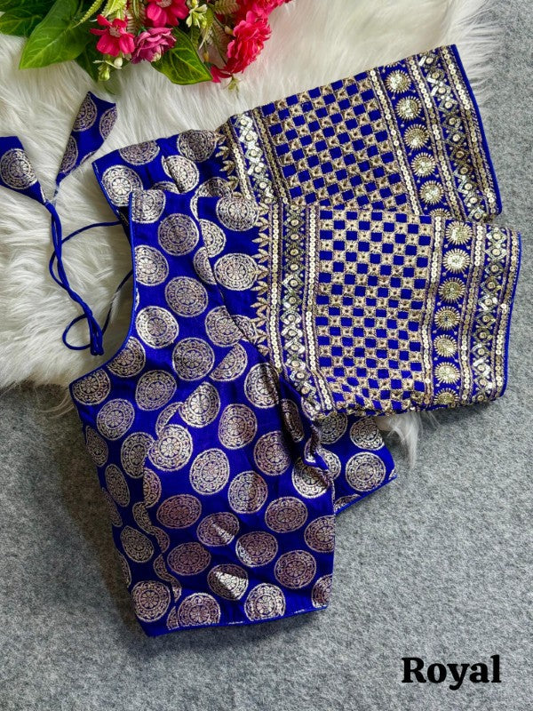 Silk Blouse for Women Sequence with Embroidery work on Sleeves
