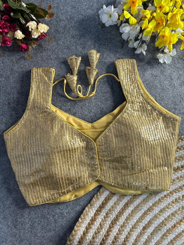 Party wear Blouse Sweetheart Neck Sequence work on all over Blouse Pure Soft Fox Georgette fabric