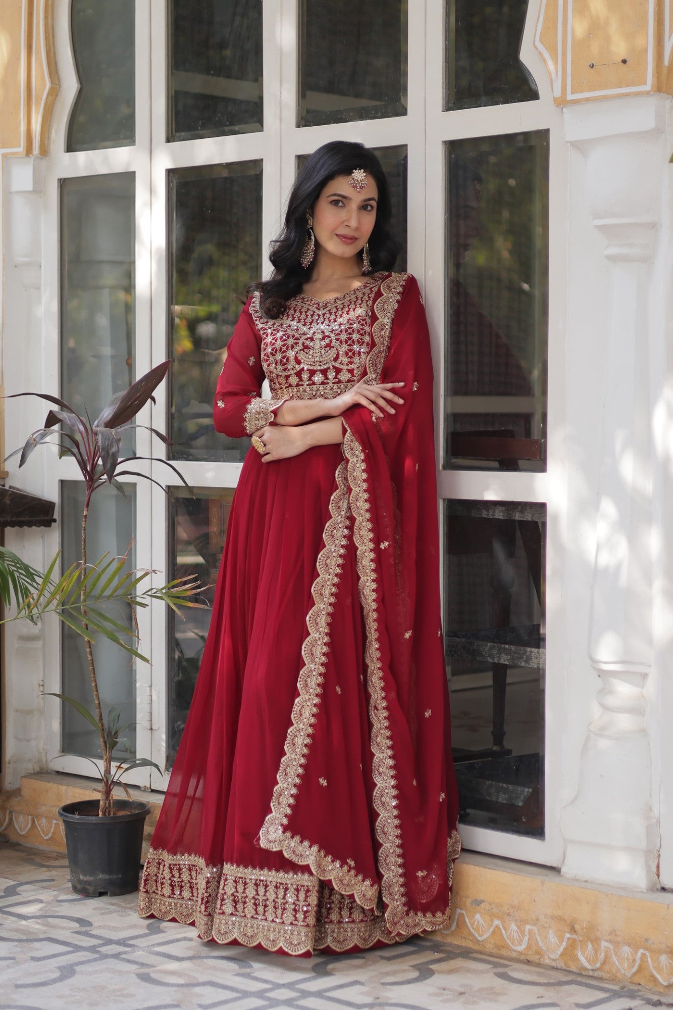 Readymade Gown with Dupatta Set Party wear