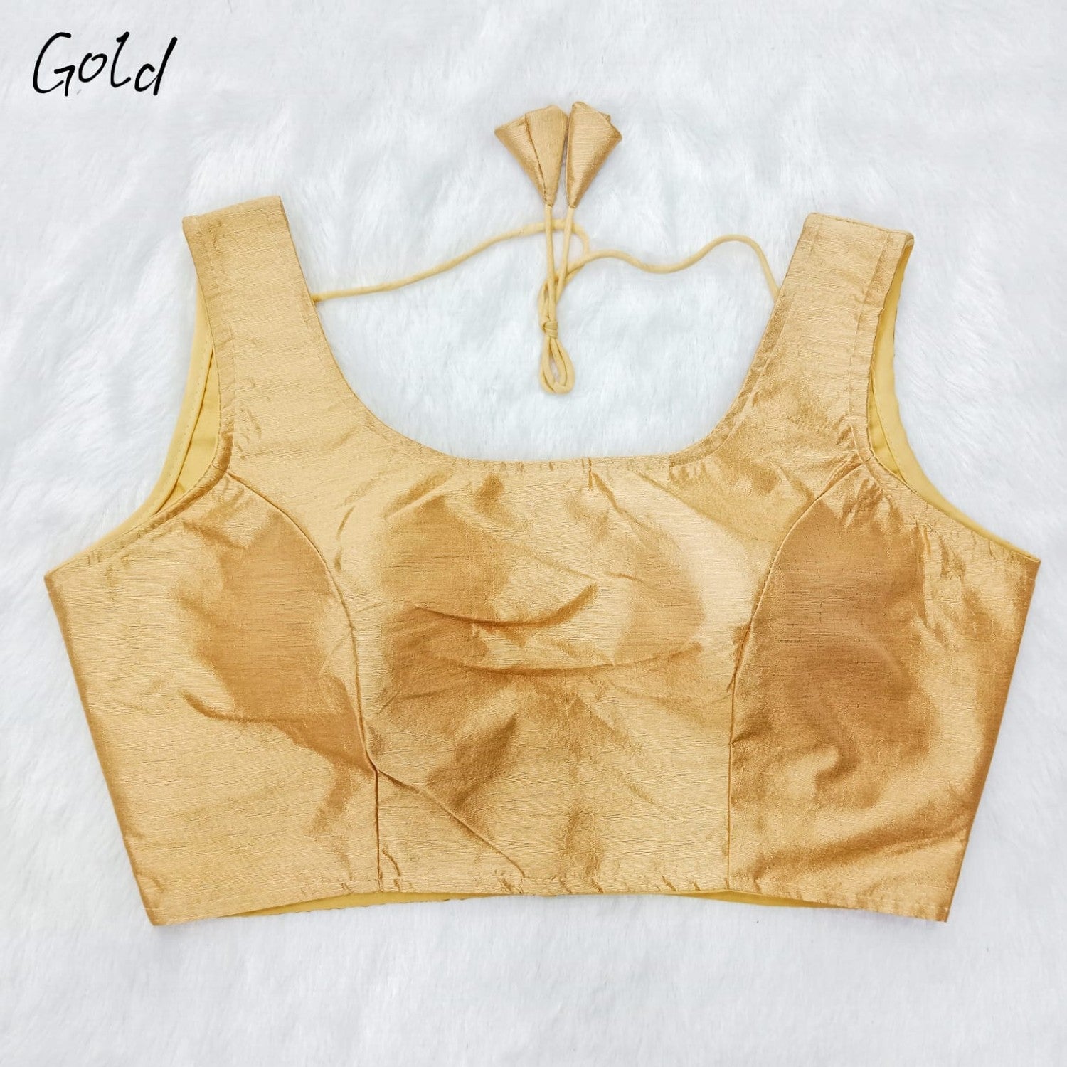 Sleeveless Crop top Phantom silk Padded Bollywood style Saree blouse