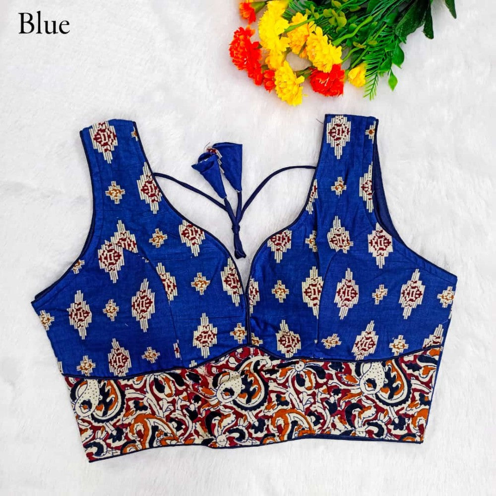 Pure Cotton fabric Printed Sleeveless Padded Sabyasachi style Blouse