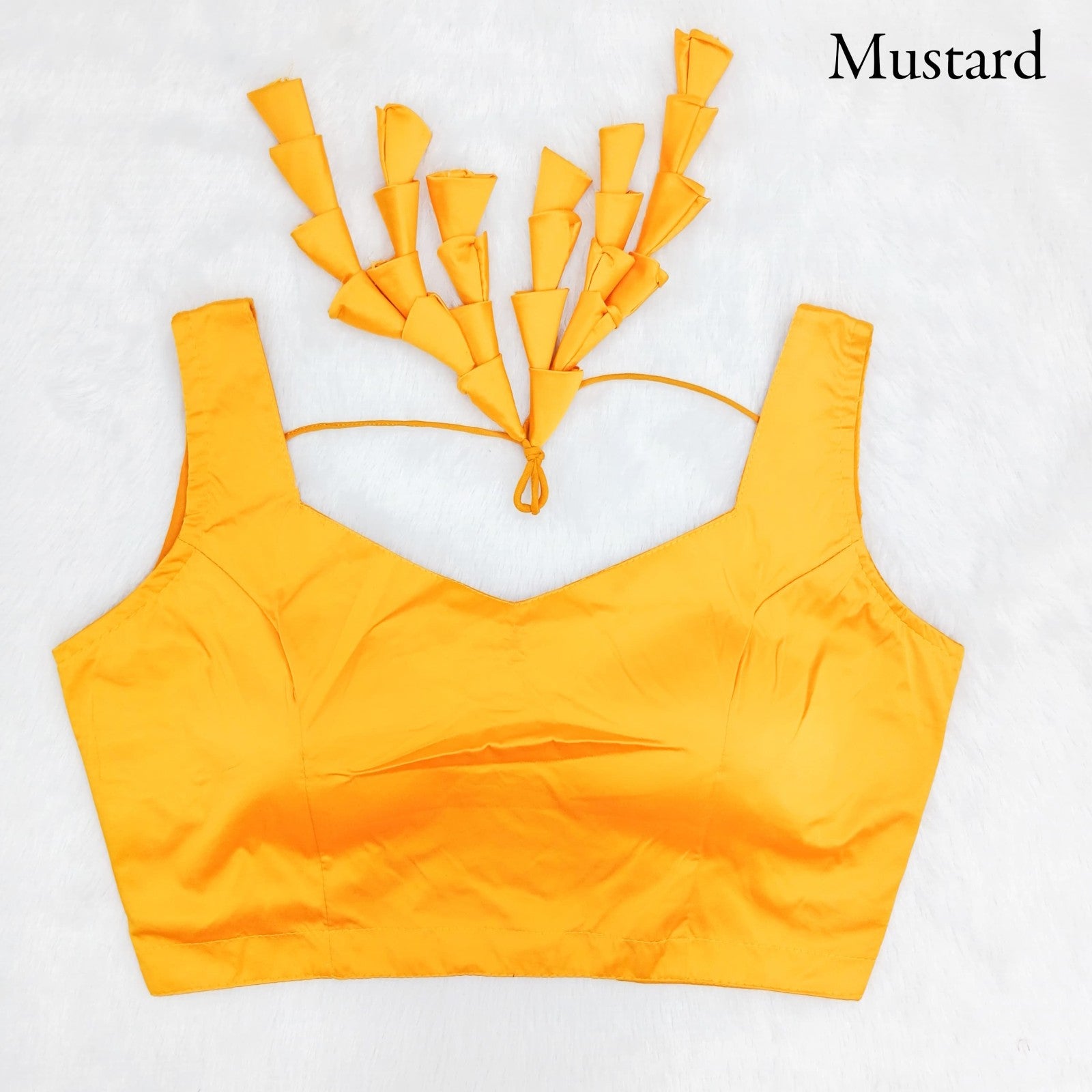Western style sleeveless Padded Imported malai silk fabric with Fancy Jhumka blouse