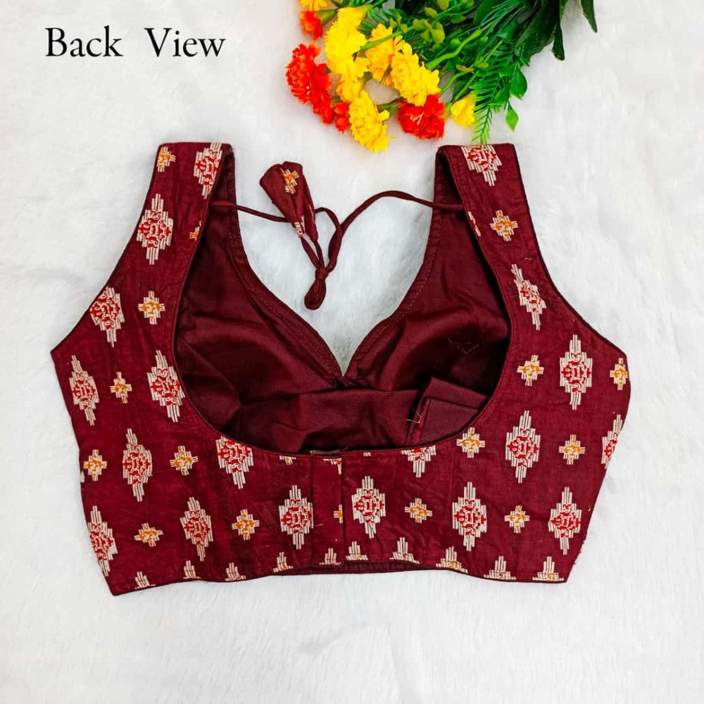 Pure Cotton fabric Printed Sleeveless Padded Sabyasachi style Blouse