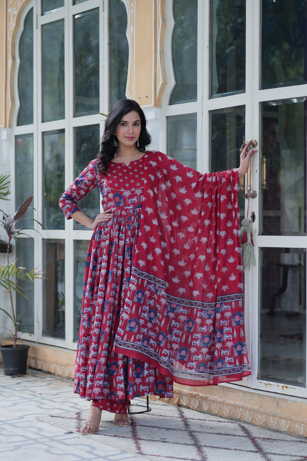 Readymade Kurta with pant Pure cotton Printed kurta with dupatta Ethnic kurta