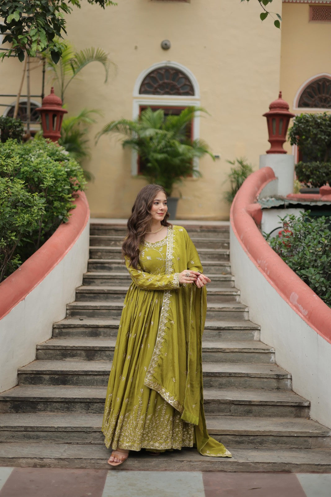 kurta set with Sharara Chinon with Sequins embroidered work Readymade kurta set