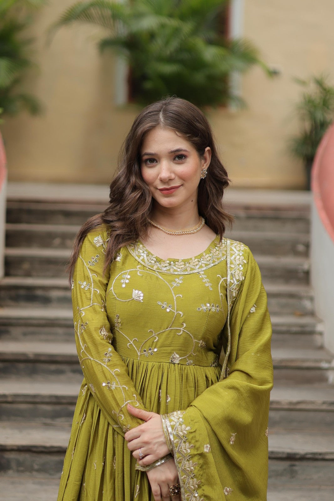 kurta set with Sharara Chinon with Sequins embroidered work Readymade kurta set