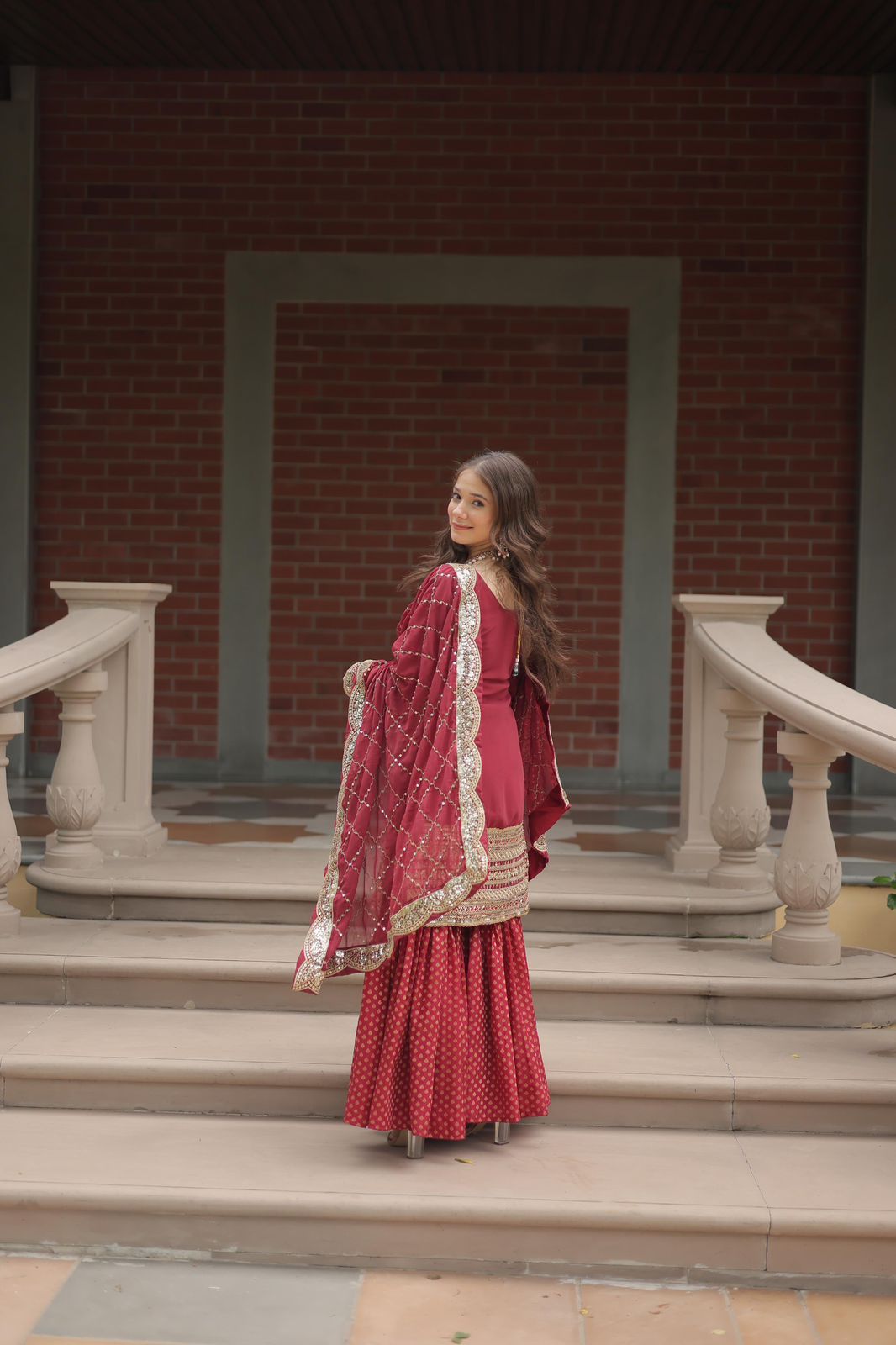 Readymade Salwar kameez with Dupatta Georgette with Embroidered kurta Dress