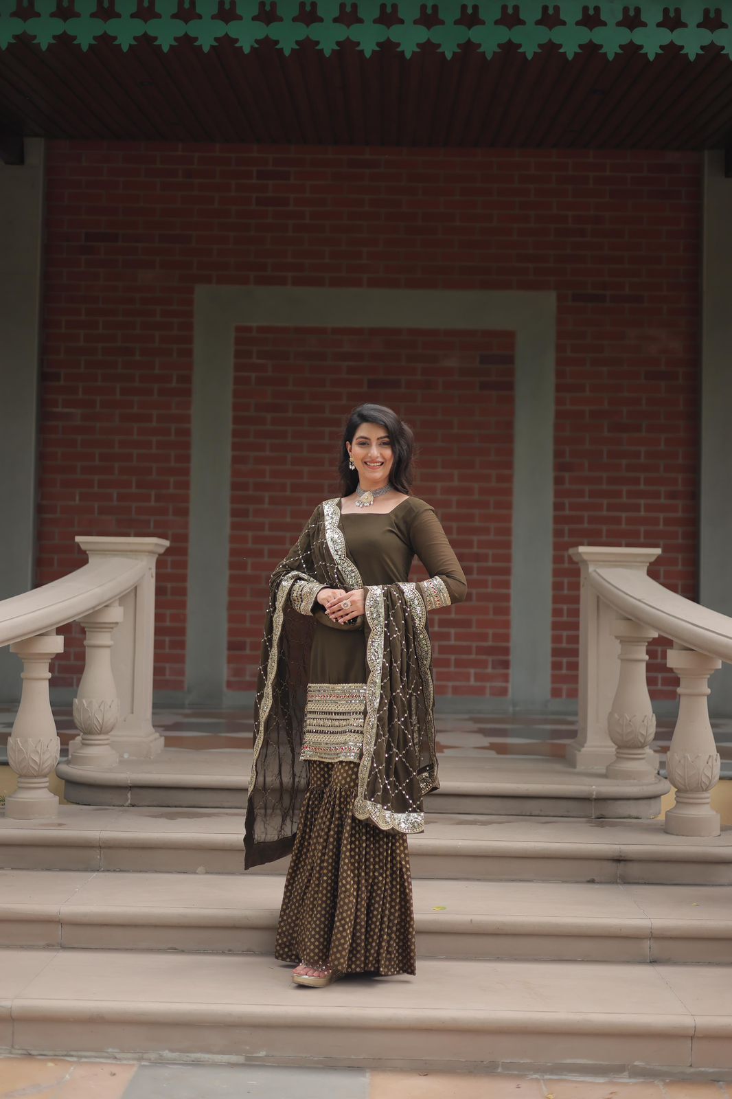 Readymade Salwar kameez with Dupatta Georgette with Embroidered kurta Dress