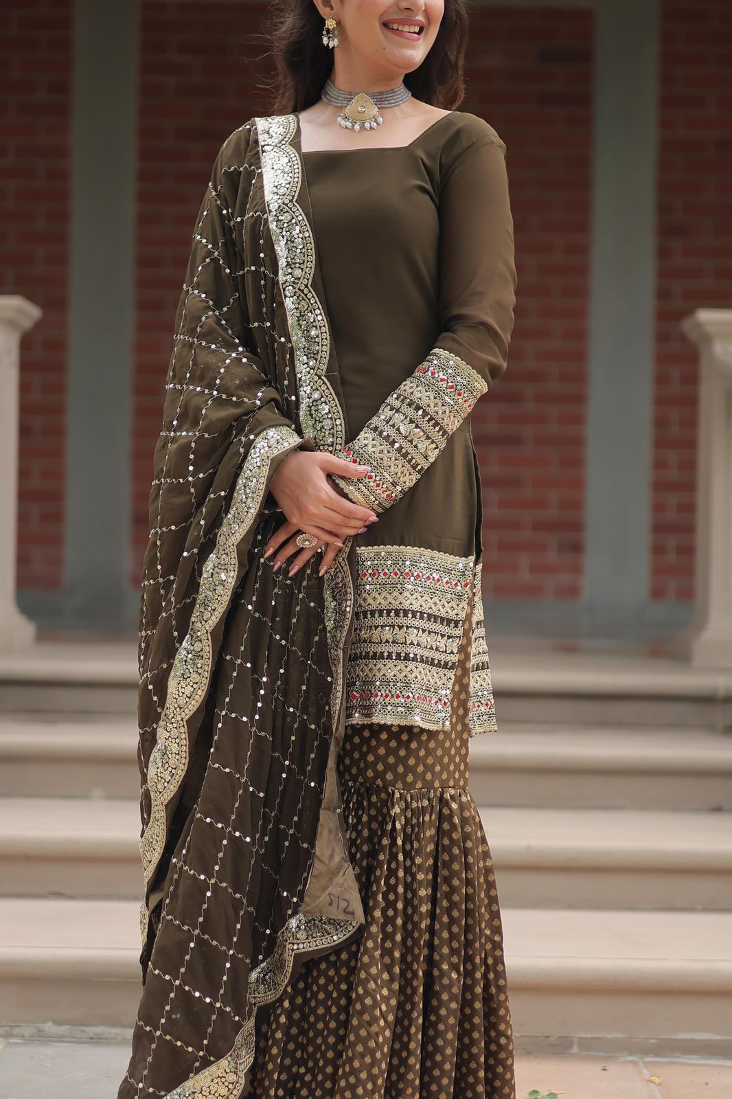Readymade Salwar kameez with Dupatta Georgette with Embroidered kurta Dress