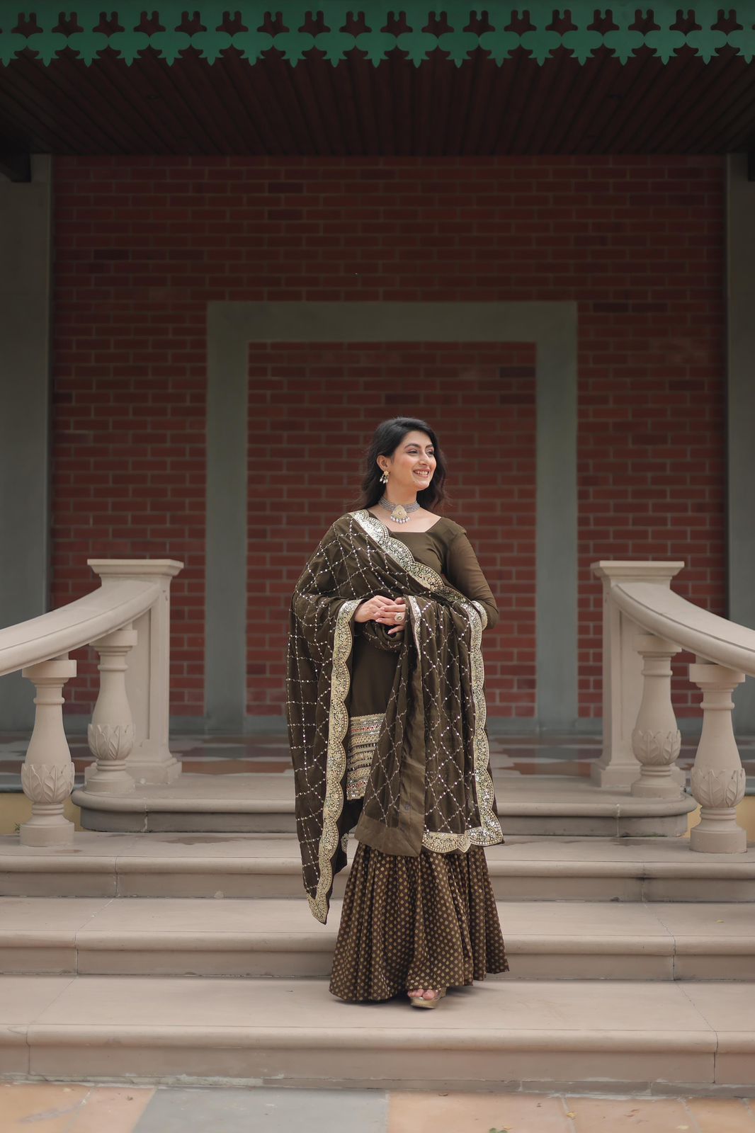 Readymade Salwar kameez with Dupatta Georgette with Embroidered kurta Dress