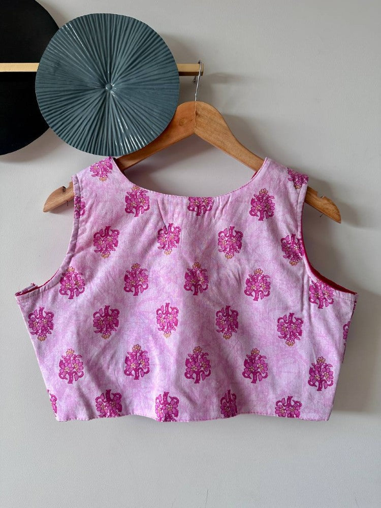 Sleeveless blouse Cotton fabric Hand block printed blouse wear blouse