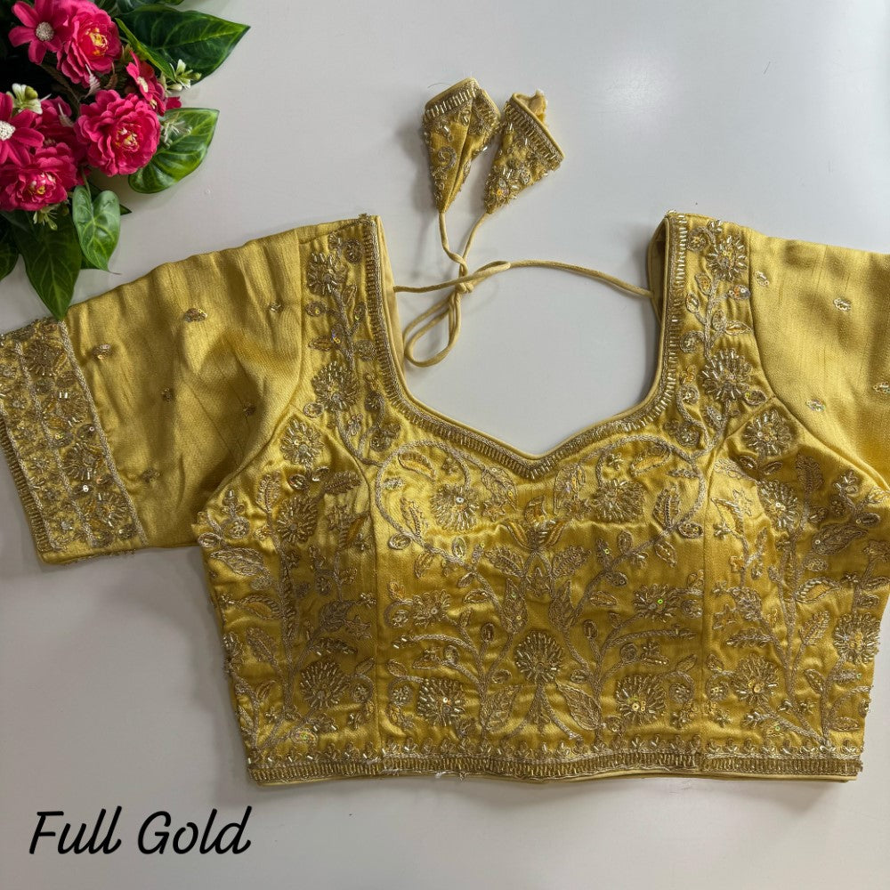 Soft cosmos silk fabric Hand with coding thread work blouse Women's wear sequence blouse