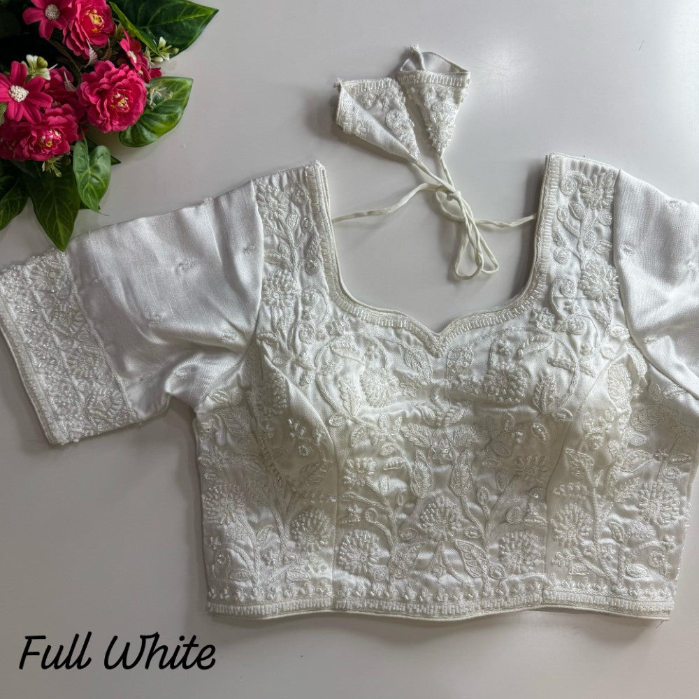 Soft cosmos silk fabric Hand with coding thread work blouse Women's wear sequence blouse