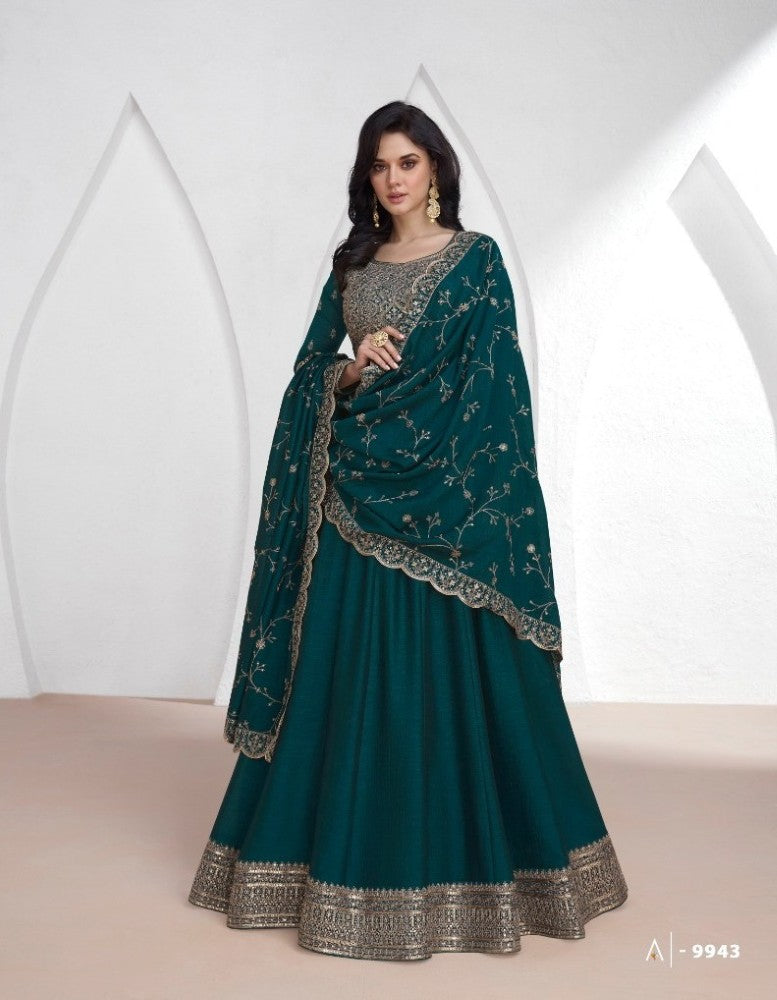 Pakistani Salwar Kameez Gown Vichitra Fabric with Embroidered work  with Sequence