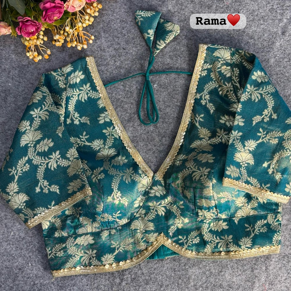 Deep v neck Pure cosmos viscose jacquard silk blouse Women's wear Padded blouse