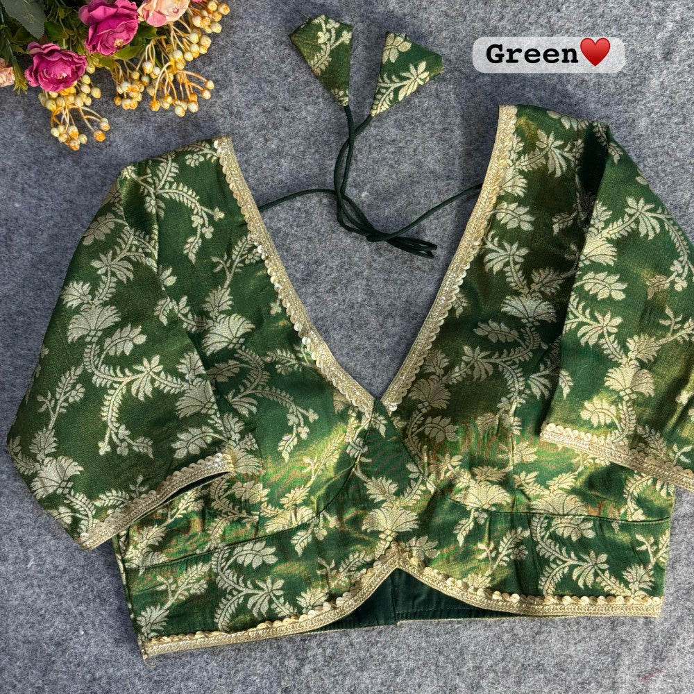 Deep v neck Pure cosmos viscose jacquard silk blouse Women's wear Padded blouse