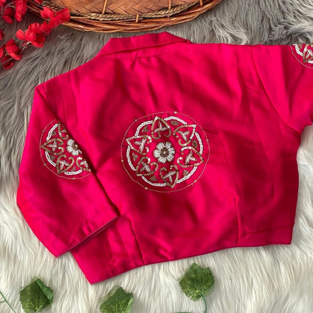 Readymade Hand work Pure silk fabric blouse Women's top wear blouse Padded Blouse