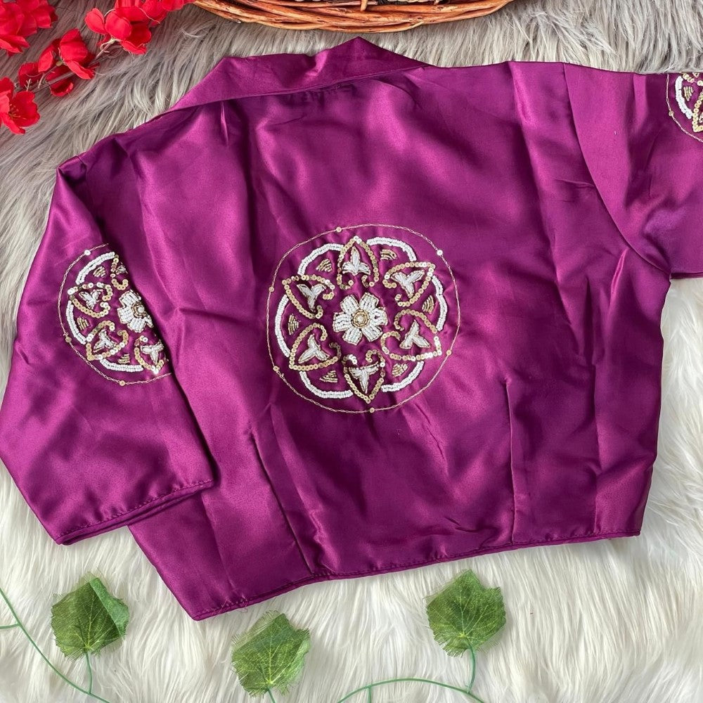 Readymade Hand work Pure silk fabric blouse Women's top wear blouse Padded Blouse