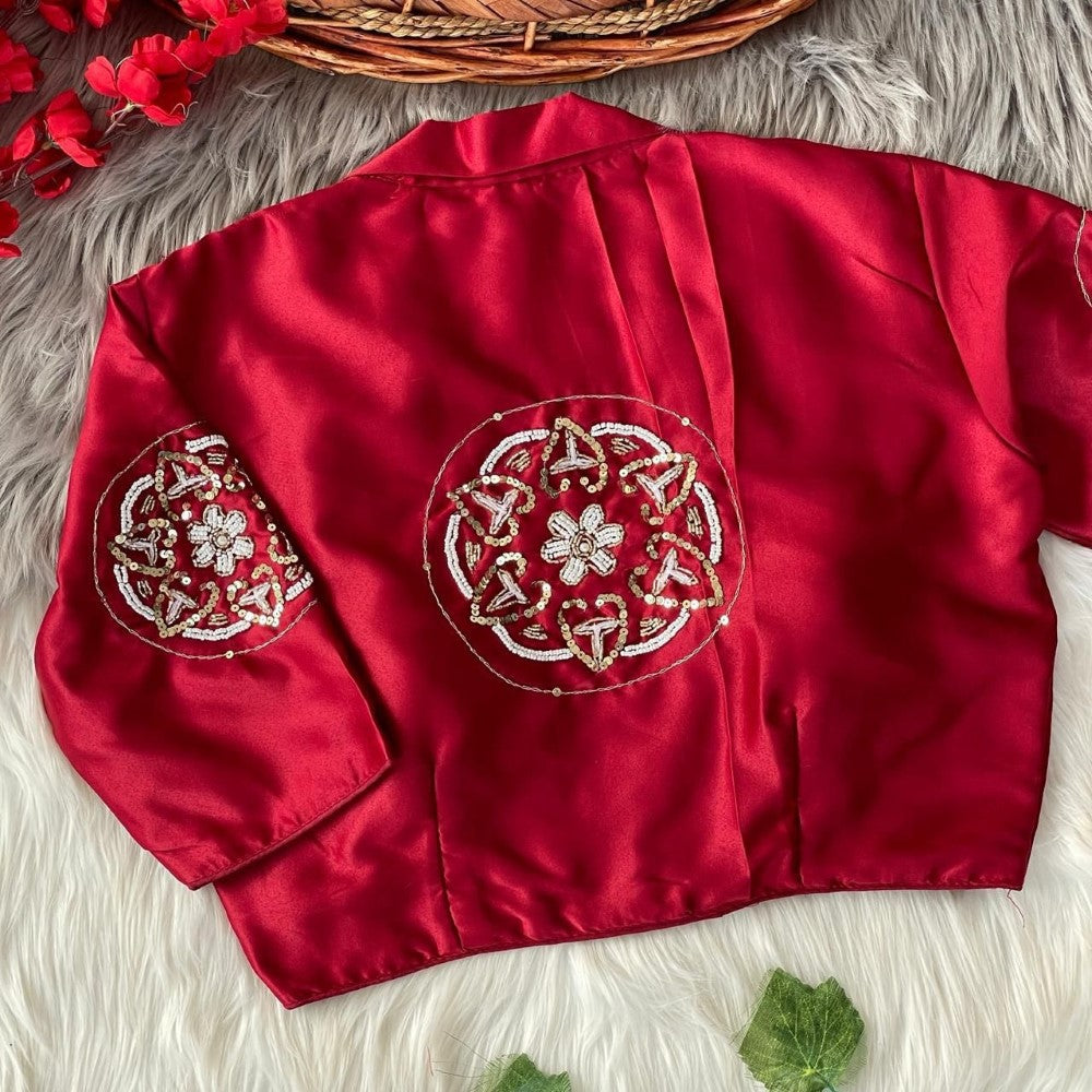Readymade Hand work Pure silk fabric blouse Women's top wear blouse Padded Blouse