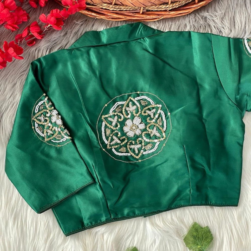 Readymade Hand work Pure silk fabric blouse Women's top wear blouse Padded Blouse
